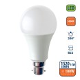 SMD LED bulb, A60 drop, 15W/1520lm, B22 base (France), 3000K