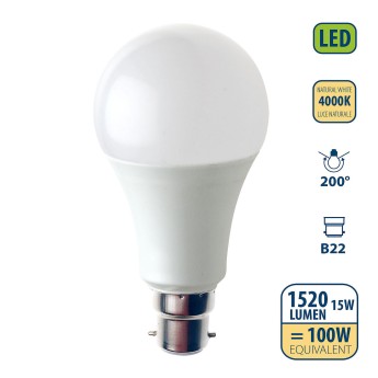 SMD-LED-Lampe, A60-Sockel, 15 W/1520 lm, B22-Sockel... 2