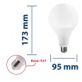 SMD LED bulb, A95 drop, 20W/2500lm, E27 base, 3000K