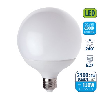 SMD LED bulb, G120 drop, 20W/2500lm, E27 base, 6500K 2