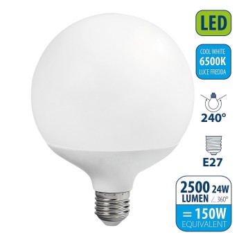 SMD LED bulb, G125 drop, 24W/2500lm, E27 base, 6500K 2