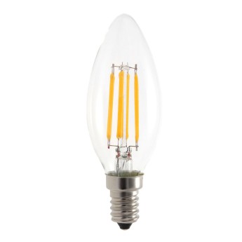 LED Filament Bulb, Olive C35, 4W/470lm, E14 Base, 2700K