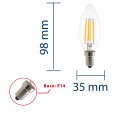 Ampoule LED à filament, couleur olive C35, 4 W/470 lm, culot E14, 4000 K