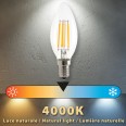 Ampoule LED à filament, couleur olive C35, 4 W/470 lm, culot E14, 4000 K