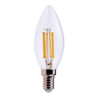 LED Filament Bulb, Olive C35, 6W/806lm, E14 Base, 3000K
