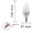 SMD LED bulb, Olive C37, 8W/806lm, E14 base, 4000K