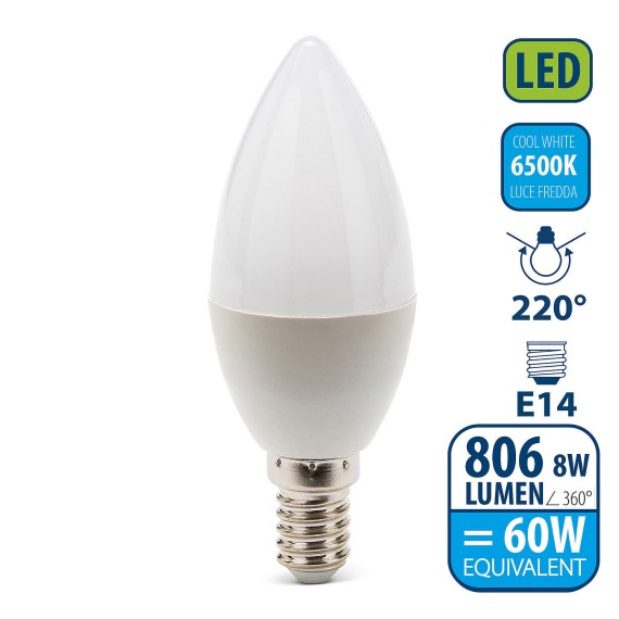 Ampoule LED SMD, Olive C37, 8 W/806 lm, culot...