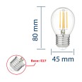 LED Filament Bulb, P45 Sphere, 4W/470lm, E27 Base, 2700K