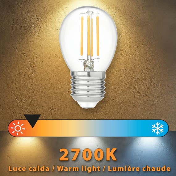 LED Filament Bulb, P45 Sphere, 4W/470lm, E27...