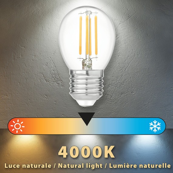 LED-Filamentlampe, P45-Kugel, 4 W/470 lm,...