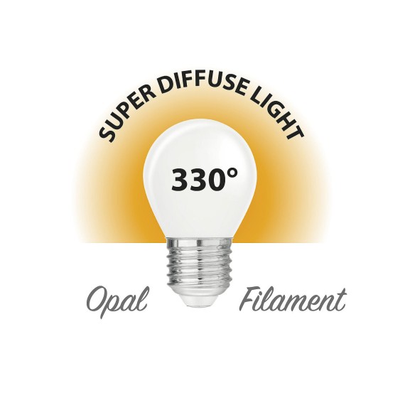 Opal-Filament-LED-Lampe, P45-Kugel, 4 W/470 lm,...