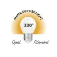 Opal-Filament-LED-Lampe, P45-Kugel, 4 W/470 lm, E27-Sockel, 3000 K