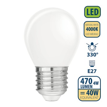 Opal-Filament-LED-Lampe, P45-Kugel, 4 W/470 lm,... 2