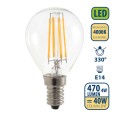 Lampadina LED a filamento, Sfera P45, 4W/470lm, base E14, 4000K