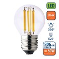 LED Filament Bulb, P45 Sphere, 6W/806lm, E27 Base, 2700K