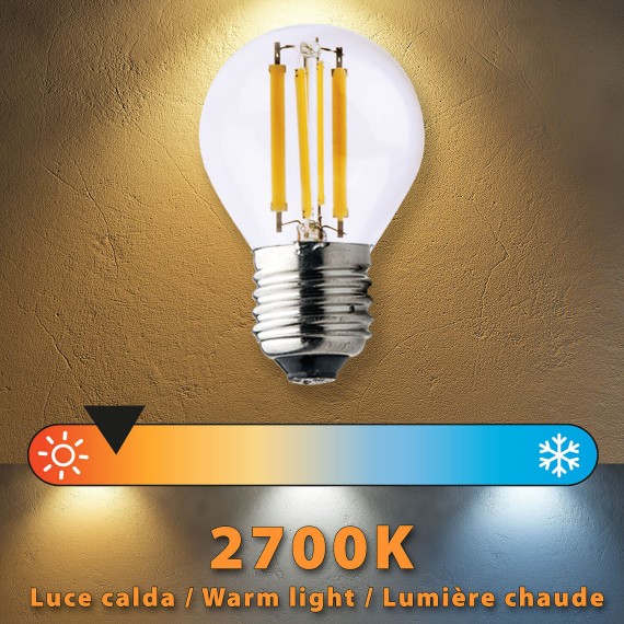 LED Filament Bulb, P45 Sphere, 6W/806lm, E27...