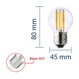 LED Filament Bulb, P45 Sphere, 6W/806lm, E27 Base, 4000K
