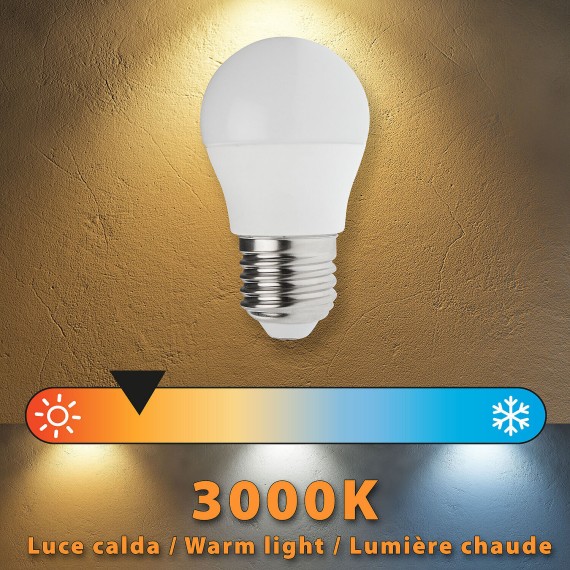 SMD LED bulb, Sfera P45, 6W/470lm, E27 base, 3000K