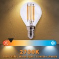 LED Filament Bulb, P45 Sphere, 6W/806lm, E14 Base, 2700K