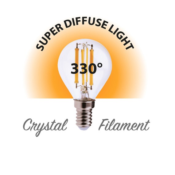 LED Filament Bulb, P45 Sphere, 6W/806lm, E14...