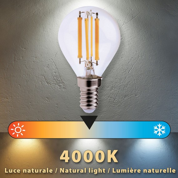 LED Filament Bulb, P45 Sphere, 6W/806lm, E14...