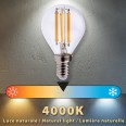 LED Filament Bulb, P45 Sphere, 6W/806lm, E14 Base, 4000K