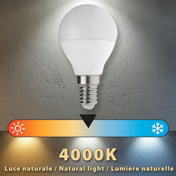 SMD LED bulb, Sfera P45, 6W/470lm, E14 base, 4000K