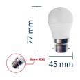 SMD LED bulb, Sfera P45, 6W/470lm, B22 base (France), 3000K