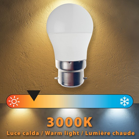 SMD LED bulb, Sfera P45, 6W/470lm, B22 base...