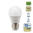 SMD LED bulb, Sfera P45, 8W/806lm, E27 base, 4000K