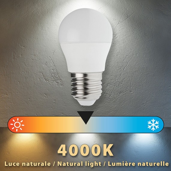 SMD LED bulb, Sfera P45, 8W/806lm, E27 base, 4000K
