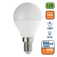 SMD LED bulb, Sfera P45, 8W/806lm, E14 base, 3000K