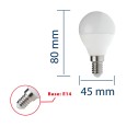 SMD LED bulb, Sfera P45, 8W/806lm, E14 base, 3000K