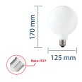 Opal-Filament-LED-Lampe, G125-Fassung, 18 W/2500 lm, E27-Sockel, 3000 K