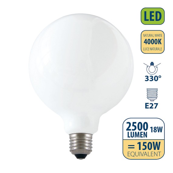 Opal-Filament-LED-Lampe, G125-Fassung, 18...