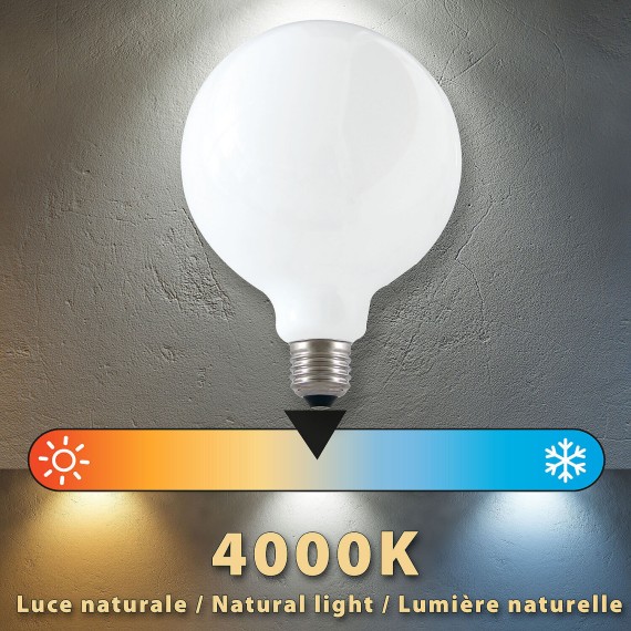 Opal-Filament-LED-Lampe, G125-Fassung, 18...