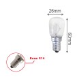 Incandescent bulb, Peretta ST26, 15W/100lm, E14 base, 3000K. Oven-safe.