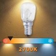 Incandescent bulb, Peretta ST26, 15W/100lm, E14 base, 3000K. Oven-safe.