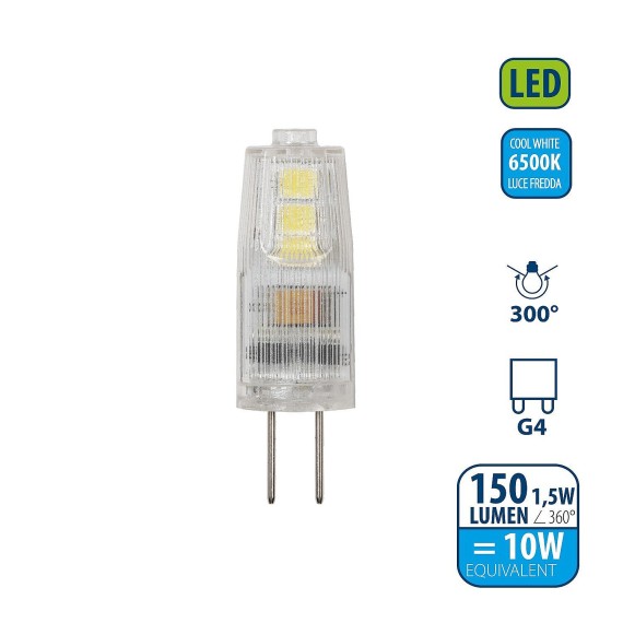 SMD LED bulb, capsule, 1.5W/150lm, G4 base, 6500K