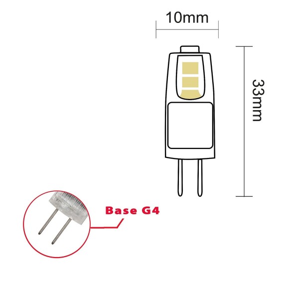 SMD LED bulb, capsule, 1.5W/150lm, G4 base, 6500K