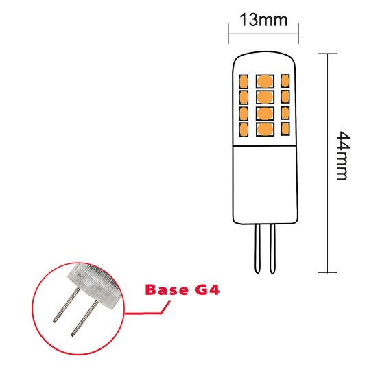 Ampoule LED SMD, capsule, 3 W/350 lm, culot G4,...