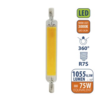 R7S COB LED bulb 8.5W 1055 lumens, 118 mm, warm white... 2
