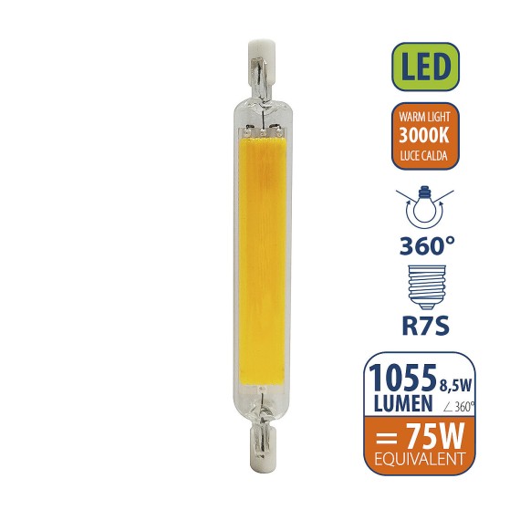 Bombilla LED COB R7S 8,5W 1055 lúmenes, 118 mm,...
