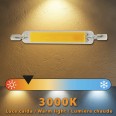 Bombilla LED COB R7S 8,5W 1055 lúmenes, 118 mm, luz blanca cálida 3000 K