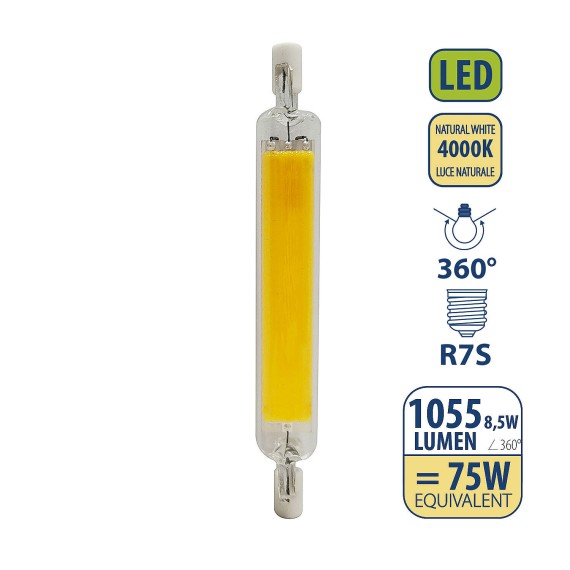 R7S COB LED bulb 8.5W 1055 lumens, 118 mm,...