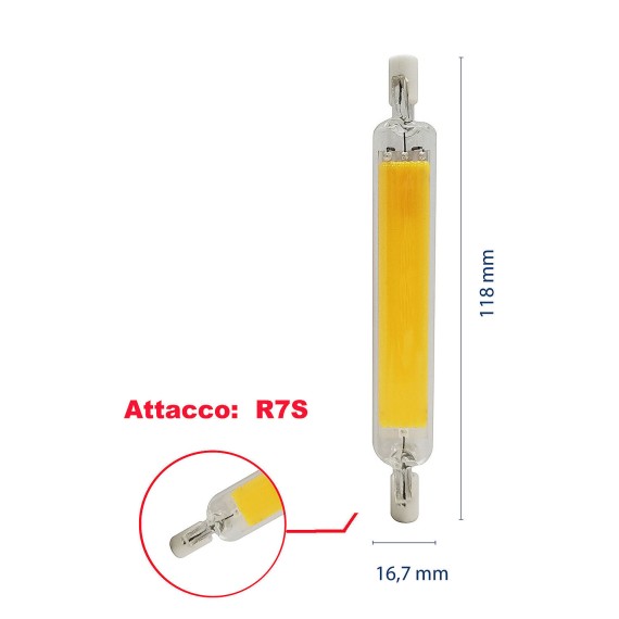 R7S COB LED bulb 8.5W 1055 lumens, 118 mm,...