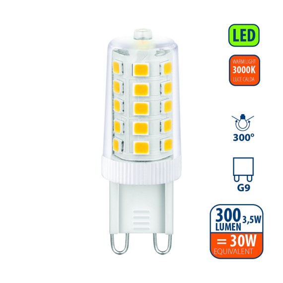 Lampadina SMD LED, Capsula G9, 3.5W/300lm, base...