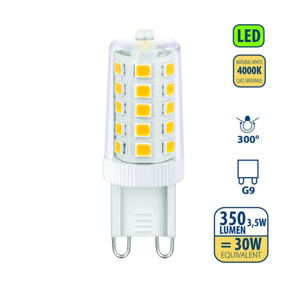 SMD-LED-Lampe, G9-Sockel, 3,5 W/300 lm, 4000 K