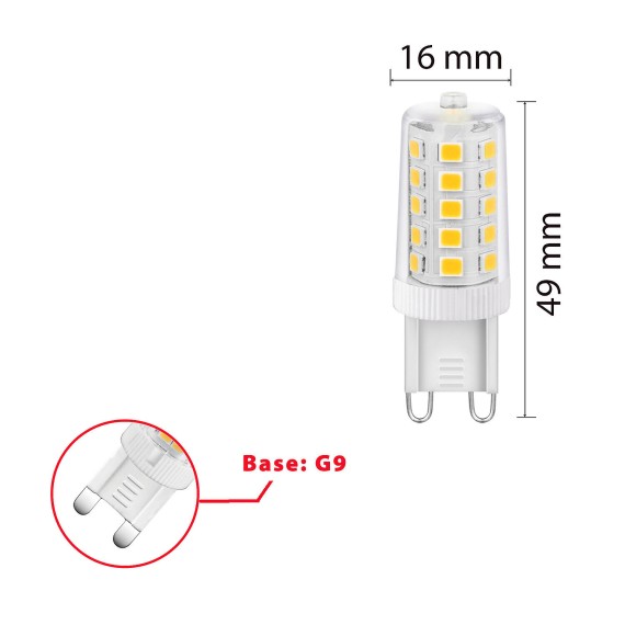 SMD-LED-Lampe, G9-Sockel, 3,5 W/300 lm, 4000 K
