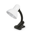 CHARLESTON: White table lamp with E27 socket, with clip